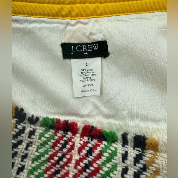 J.Crew Plaid Wool Mini Skirt Size 2 - Picture 4 of 8